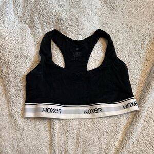 Woxer Black Sports Bra with White Band